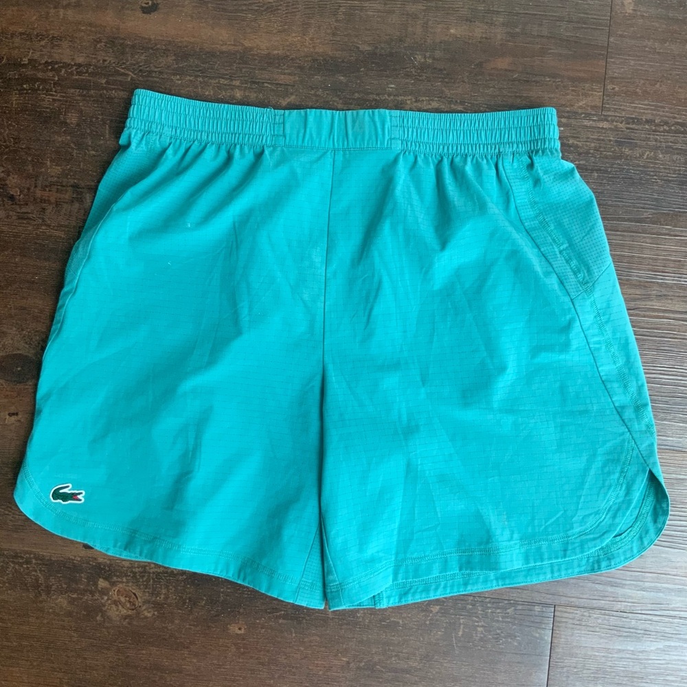 Lacoste Men's Athletic Sport  Shorts Green/Teal Size Large